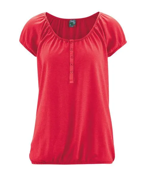 HempAge HempAge Damen Blusenshirt Hanf/Biobaumwolle, Chilli (rot), – Produktbild 1 von 3