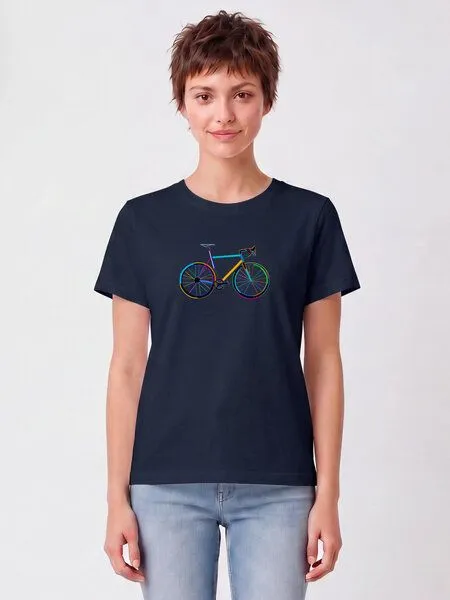 watapparel watapparel T-Shirt Frauen Fahrrad by night, French navy, – Produktbild 2 von 2