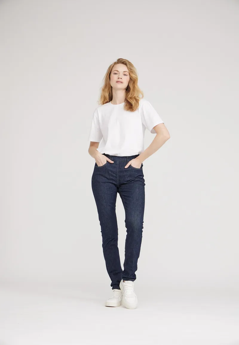 LAURIE LAURIE Damen vegan Grace Slim Ml - Dunkelblauer Denim, Dunkelblau, – Produktbild 1 von 2