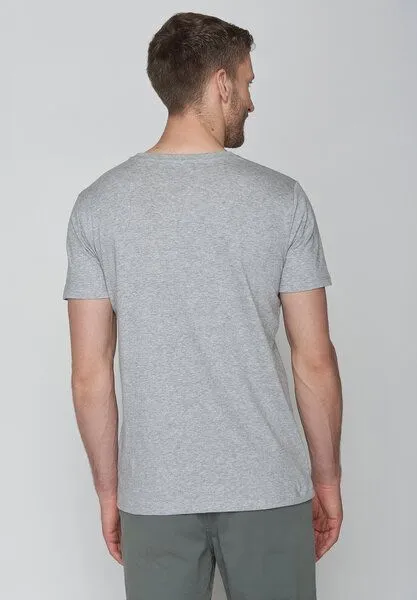 GreenBomb GREENBOMB Nature Evening Glow Guide - Sportliches T-Shirt aus Bio-Baumwolle / hochwertiger Print / GOTS / Fair & Vegan, Grau (heidegrau), – Produktbild 3 von 4