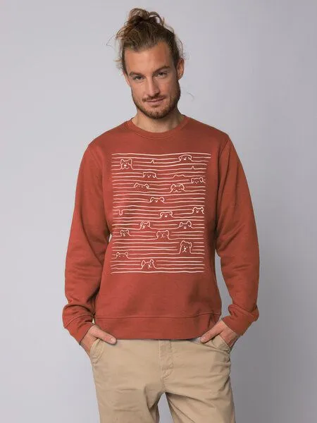 watapparel watapparel Sweatshirt Unisex Doodle Dogs, Heritage brown, – Produktbild 2 von 3