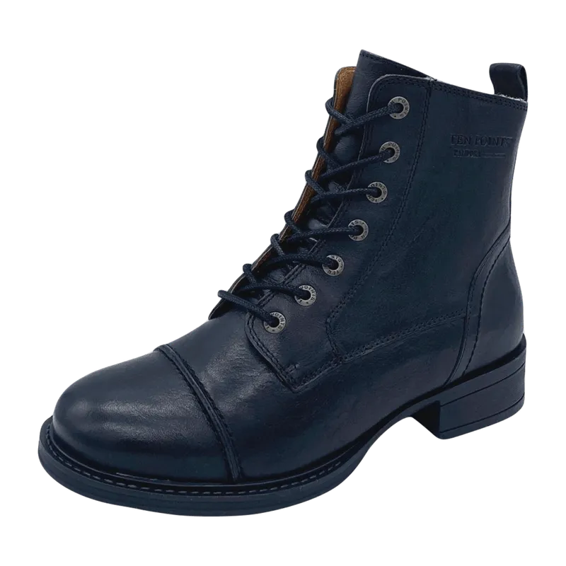 Ten Points Ten Points gefütterte Schnürstiefel, Pandora Boots, vegetabil gegerbtes Leder, Schwarz, – Produktbild 1 von 8