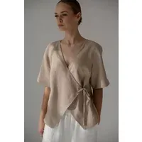 Amber Linen Amber Linen Damen vegan Wickeloberteil Aria Pale Sand – Produktbild 1 von 1