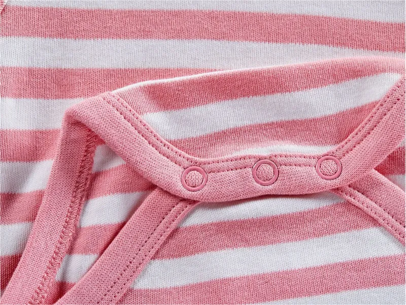 HANS NATUR Baby Body Kurzarm Bio Baumwolle rosa-off white Gr.74/80, Mehrfarbig, – Produktbild 2 von 2
