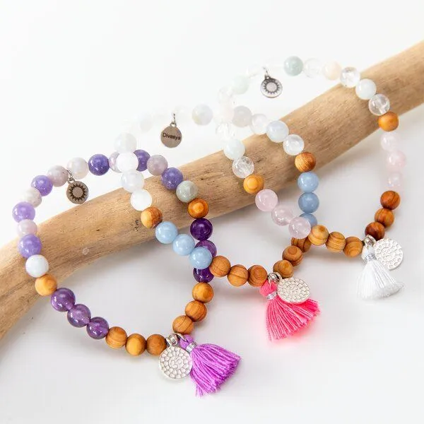 Divasya Divasya Mala Armband "Happy Yogini", Lila, – Produktbild 4 von 4