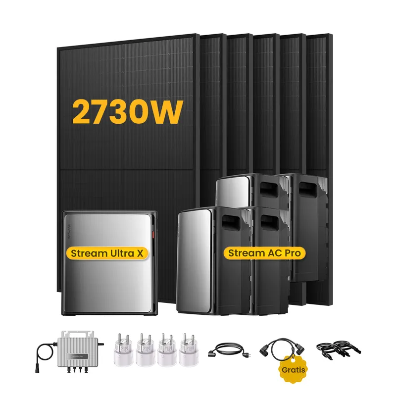 EcoFlow EcoFlow Stream Ultra X, Solaranlage mit Speicher, mit 6 x 455W Bifazialen Solarmodulen, by Powerness - Stream Ultra X + 4 x Stream AC Pro | 11520Wh / 4 x Smart Plug / Standardversand – Produktbild 1 von 1