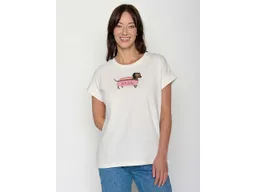GreenBomb GREENBOMB Bio-Damen-T-Shirt "Hot Dog" mit abgesetzten Ärmeln, moonstone, Gr. M – Produktbild 1 von 1