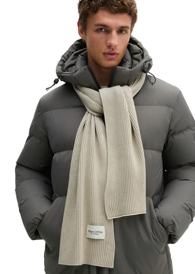 Marc O'Polo Marc O'Polo Strickschal aus reiner Bio-Baumwolle, Beige|braun, – Produktbild 3 von 3
