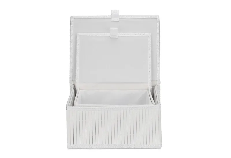 RELAXDAYS RELAXDAYS Aufbewahrungskorb Bambus 2-tlg. Set (2 St., 2er Set), Weiß, – Produktbild 5 von 5