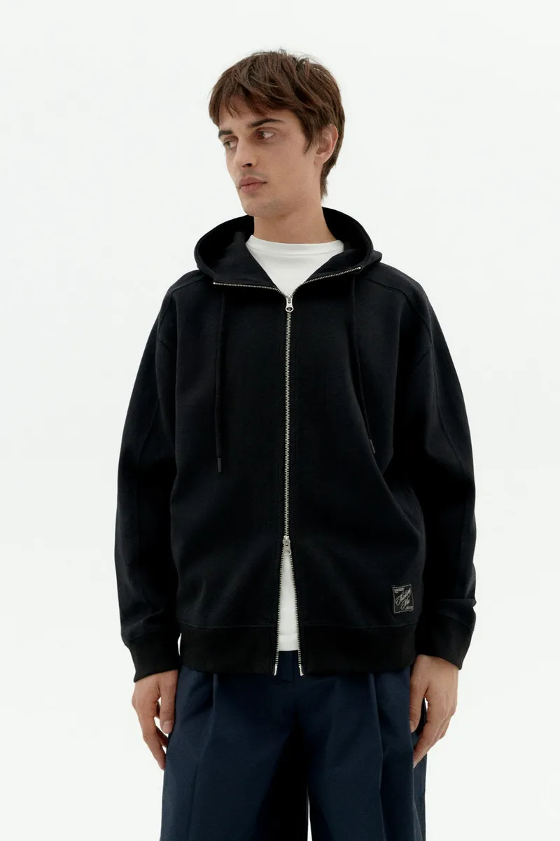 thinking mu Thinking MU Herren vegan Kapuzenpulli Garfu Schwarz, Schwarz, – Produktbild 2 von 2