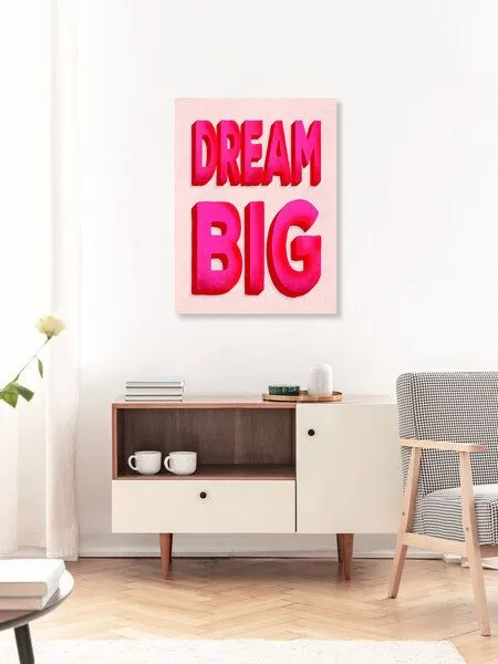 Photocircle Photocircle Poster / Leinwandbild - Dream Big - pink typography – Produktbild 3 von 4