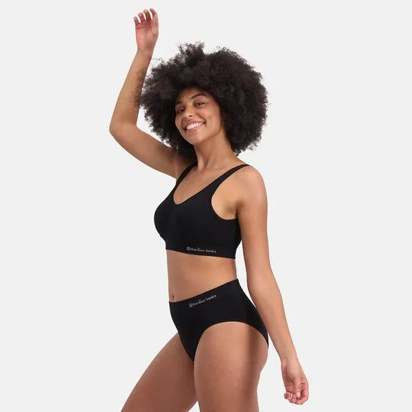 Bamboo Basics Bamboo Basics Nahtloser Damen-Slip BELLE aus Bambusviskose / Biobaumwolle (3er Pack), Schwarz, – Produktbild 2 von 4