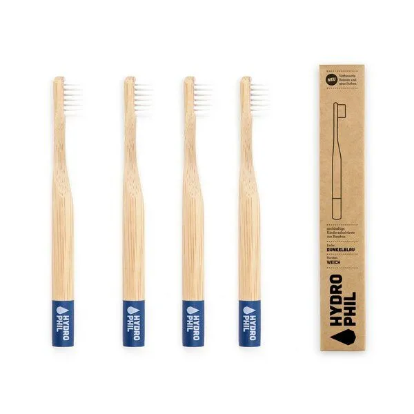 Hydrophil Hydrophil Kinder Zahnbürste aus Bambus | Pack | extra weich, Blau, – Produktbild 3 von 4