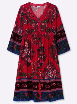 sheego by Joe Browns Maxikleid rot-burgund-gemustert – Produktbild 1 von 1