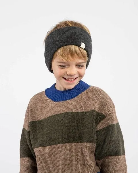 MATONA Matona Strickstirnband für Kinder, Frauen und Männer aus Bio-Baumwolle und Lammwolle / Knitted Headband, Charcoal, – Produktbild 1 von 2