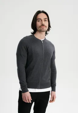 MELA MELA Herren vegan Strickjacke Shamial Anthrazit Melange Dunkelgrau – Produktbild 1 von 1