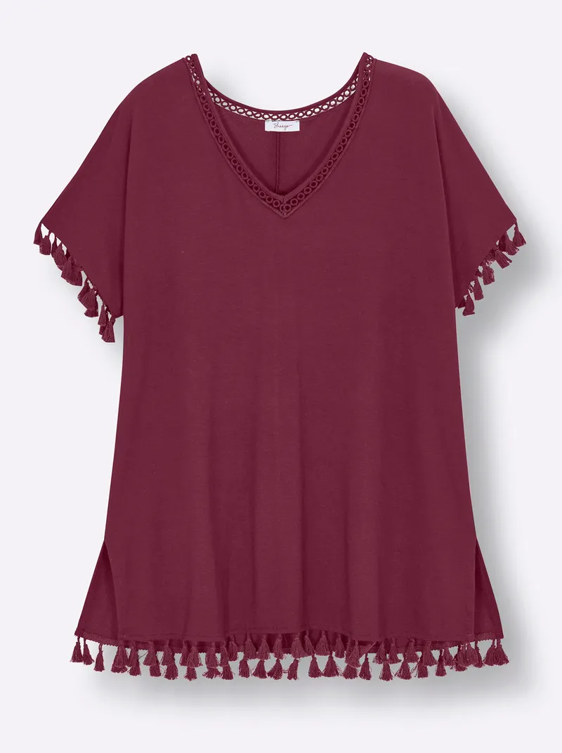 sheego Longshirt bordeaux, Bordeaux, – Produktbild 2 von 2