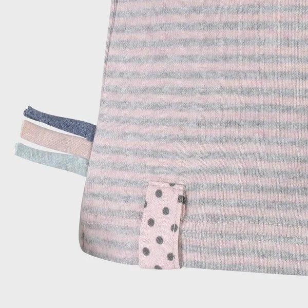 OrganicEra Baby S/S T-shirt Gestreift 'OrganicEra' aus Bio-Baumwolle, Rose melange (rose), – Produktbild 4 von 5