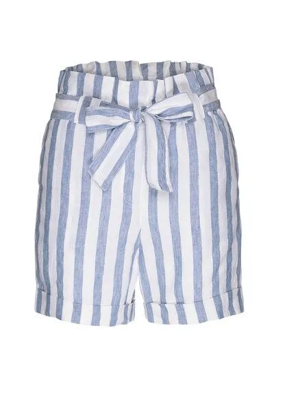 ARMEDANGELS ARMEDANGELS ELIAA BLOCK STRIPE - Damen Shorts aus Bio-Leinen, Breeze blue-off white, – Produktbild 4 von 4