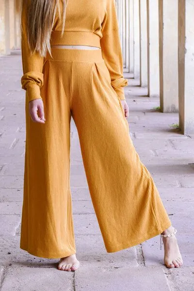 Vivien Joy Vivien Joy Wide Leg Pants Aila Comfy, Amber ( gelb), – Produktbild 3 von 4