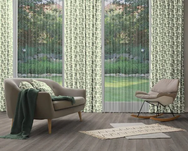Nature by Adam Nature by Adam Vorhang aus 100% Bio-Baumwolle - Made in Germany - Good Old Days, Grün, – Produktbild 1 von 7