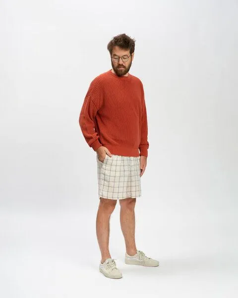 MATONA Matona Sommerliche kurze Hose aus Leinen für Männer / Linen Shorts, Blue net, – Produktbild 3 von 4
