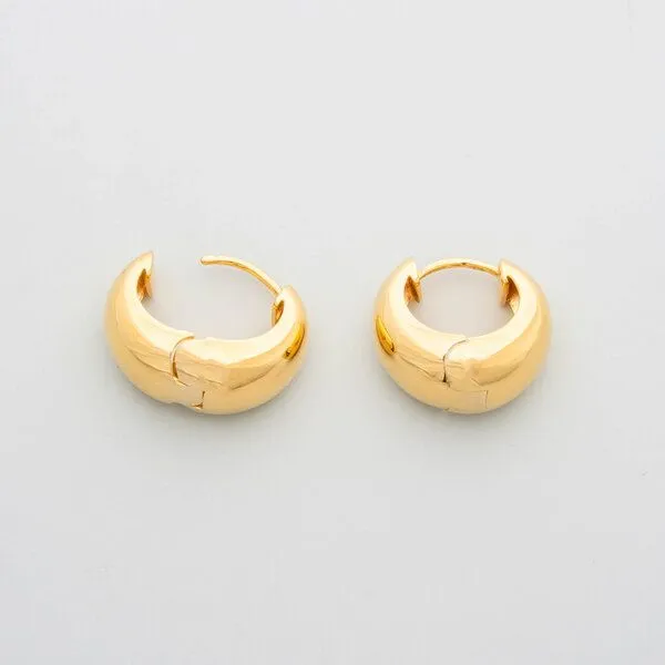 fejn jewelry fejn jewelry Creole 'small dome hoop', Gold, – Produktbild 1 von 3