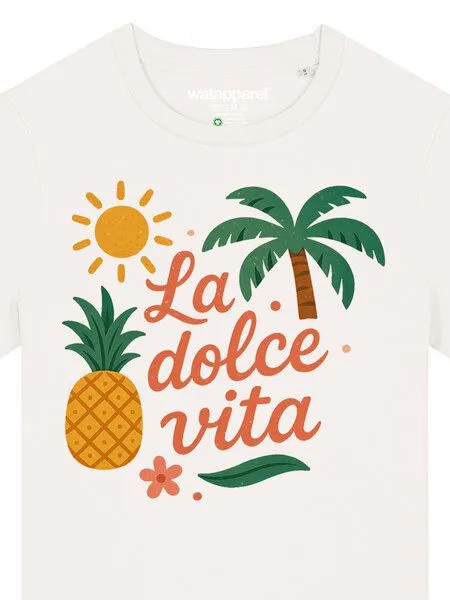 watapparel watapparel T-Shirt Frauen La dolce vita, Off white, – Produktbild 3 von 4