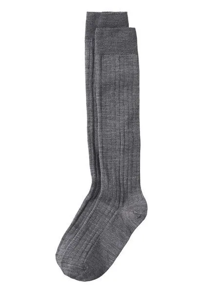 hessnatur hessnatur Kniestrümpfe im 2er-Pack aus Merinowolle mit Bio-Baumwolle, Grau, – Produktbild 2 von 2