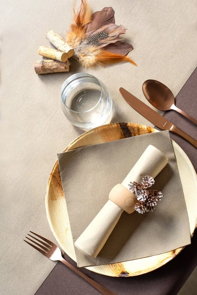 AVA Tischläufer, Tischläufer stoffähnlich 40cm x 6m Rolle Beige, Beige, – Produktbild 5 von 5
