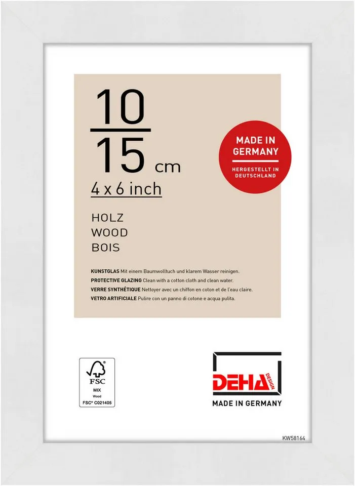 DEHA DESIGN Bilderrahmen Holz Bilderrahmen Fontana, (1 St), Weiß, – Produktbild 2 von 5