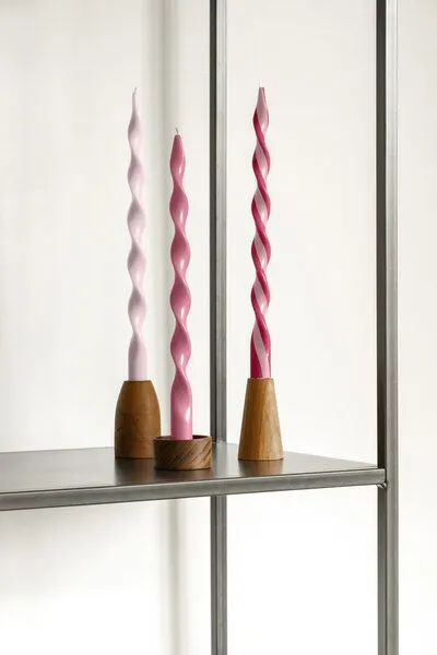Originalhome Originalhome Gedrehte Duo Kerze für bewusste Geschenke - paraffinfrei & vegan., Rosa (love), – Produktbild 3 von 3