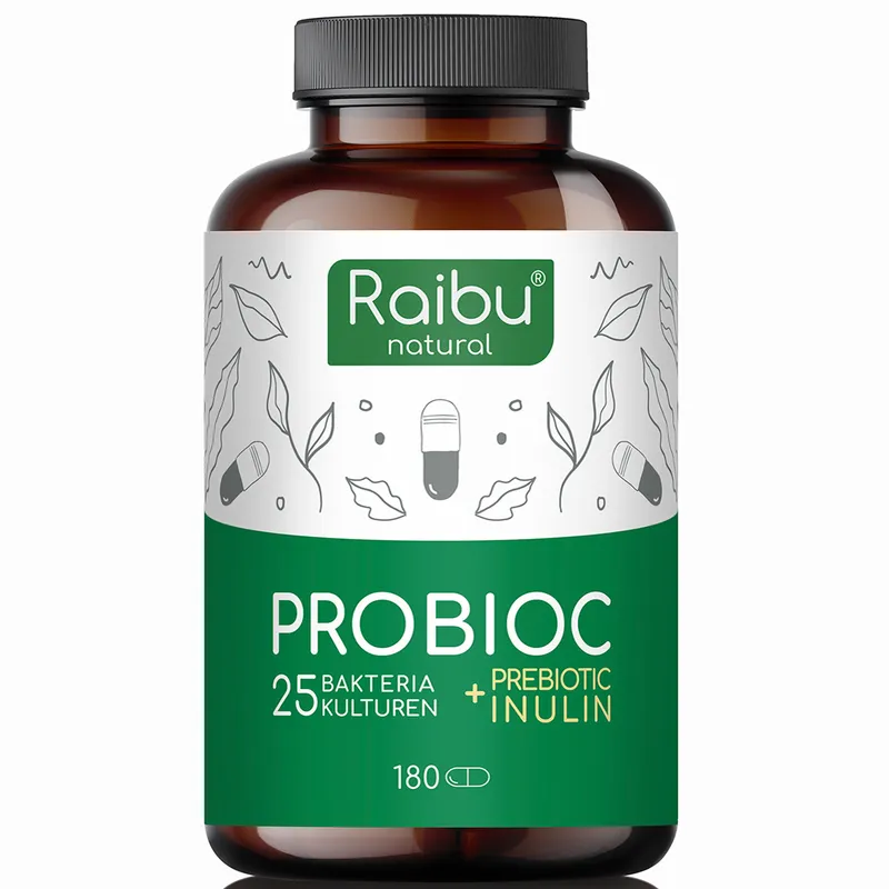 Raibu Natural Raibu Natural Probioc Kulturen-Komplex | 180 magensaftresistente Kapseln – Produktbild 1 von 1