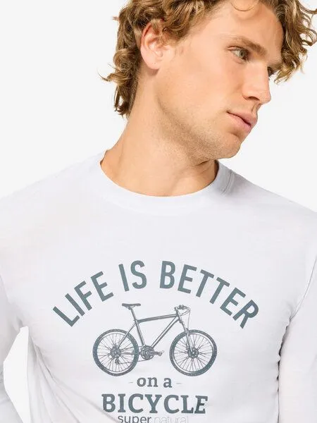 Super.Natural Super.Natural M Better Bike Bio C LS für Herren Merino, White/stormy weather, – Produktbild 2 von 4