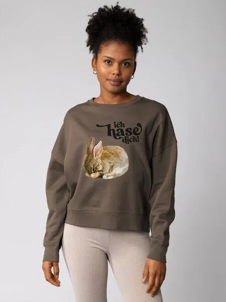 watapparel watapparel Sweatshirt Frauen Ich hase dich!, Mocha, – Produktbild 2 von 2