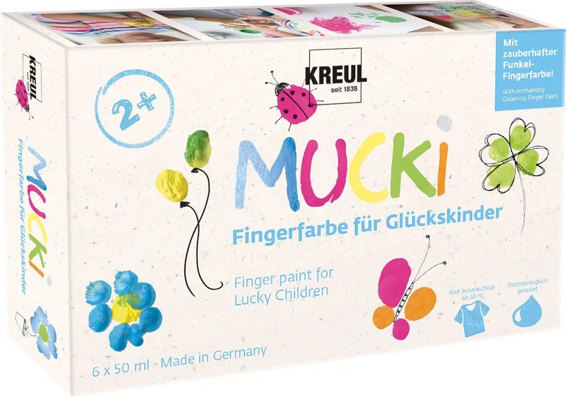 KREUL KREUL Fingerfarbe Kreul Mucki Fingerfarbe für Glückskinder 6er Set – Produktbild 1 von 1