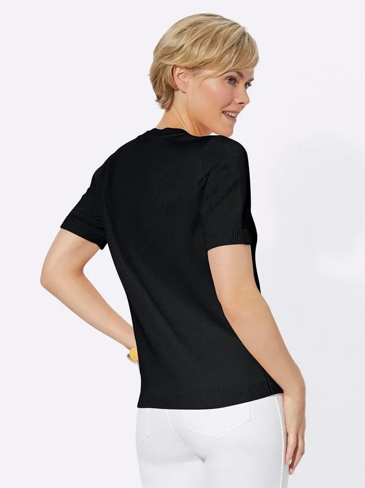 Witt Witt Strickpullover Pullover Kurzarm Jersey, Schwarz, – Produktbild 2 von 3