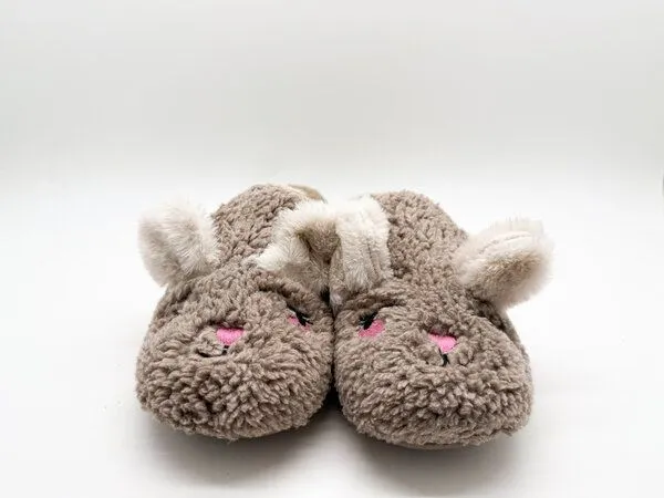 thies Veganer "thies ® Organic Rabbit Slipper" aus kuscheliger Biobaumwolle, Taupe, – Produktbild 4 von 4