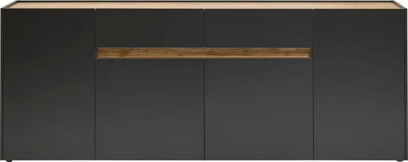 Home affaire Sideboard City/Giron, moderner Schrank, Kommode, Stauraumschrank, zeitlos, modern, ausreichend Stauraum, vielseitig einsetzbar, Grau, – Produktbild 3 von 5