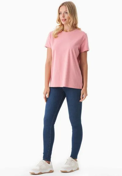 ORGANICATION ORGANICATION Damen Basic T-Shirt aus Bio-Baumwolle, Flamingo pink, – Produktbild 2 von 4