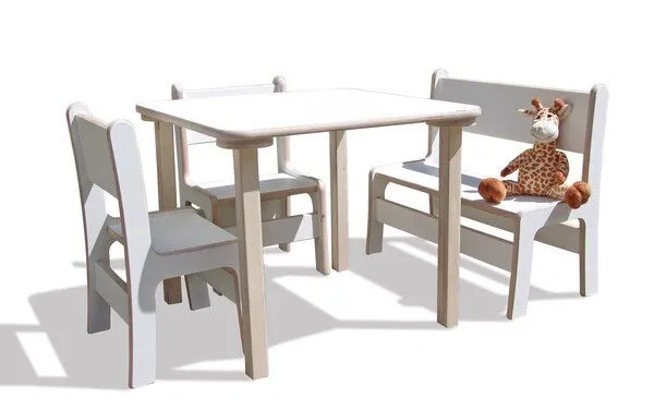 Die Schreiner Christoph Siegel Die Schreiner Christoph Siegel Kindersitzgruppe - Tisch, 2 Stühle und 1 Bank – Produktbild 3 von 5