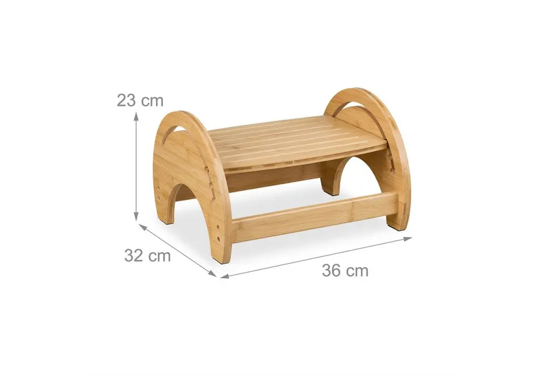 RELAXDAYS RELAXDAYS Badhocker Verstellbarer Toilettenhocker aus Bambus (1 St), Braun, – Produktbild 4 von 5