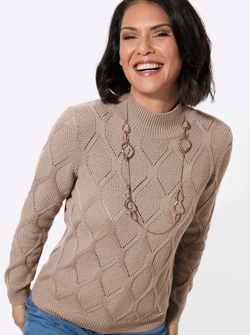 Witt Stehkragenpullover sesam, Sesam, – Produktbild 2 von 2