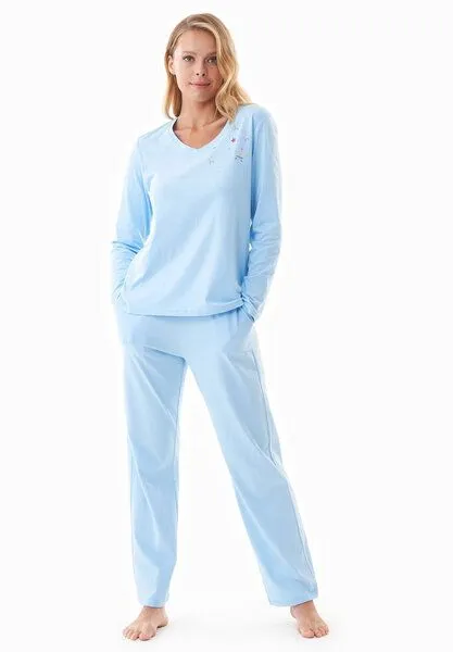 ORGANICATION ORGANICATION TIEERRA | Pyjama-Set aus Bio-Baumwolle, Light blue, – Produktbild 1 von 4