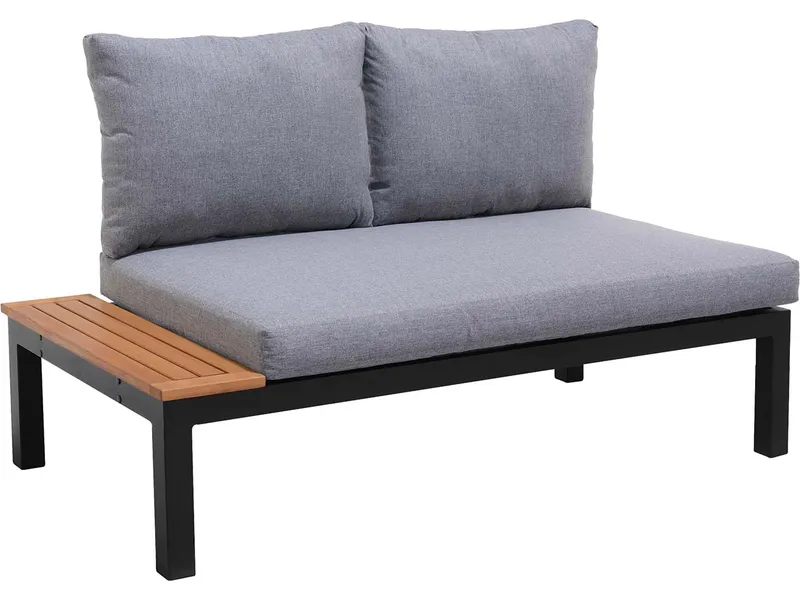 2-sitzer Gartensofa 'Barcelona' mit 2 Rückenlehnen, Schwarz, – Produktbild 1 von 1