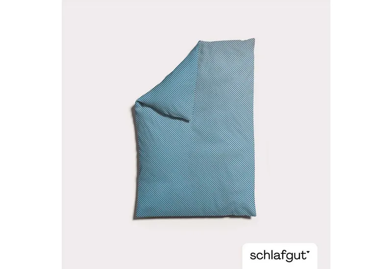 Schlafgut Schlafgut Bettbezug Premium Bettbezug Woven Fade Satin (1 St), (1 St), Ton-in-Ton Reißverschluss, Fadendichte von 300tc, Streifen, OEKO Tex, Grau, – Produktbild 4 von 5