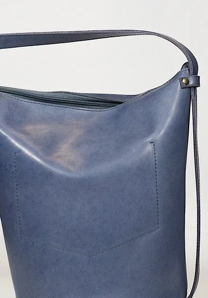 monday market monday market Ledertasche Susan, Blaugrau, – Produktbild 4 von 4
