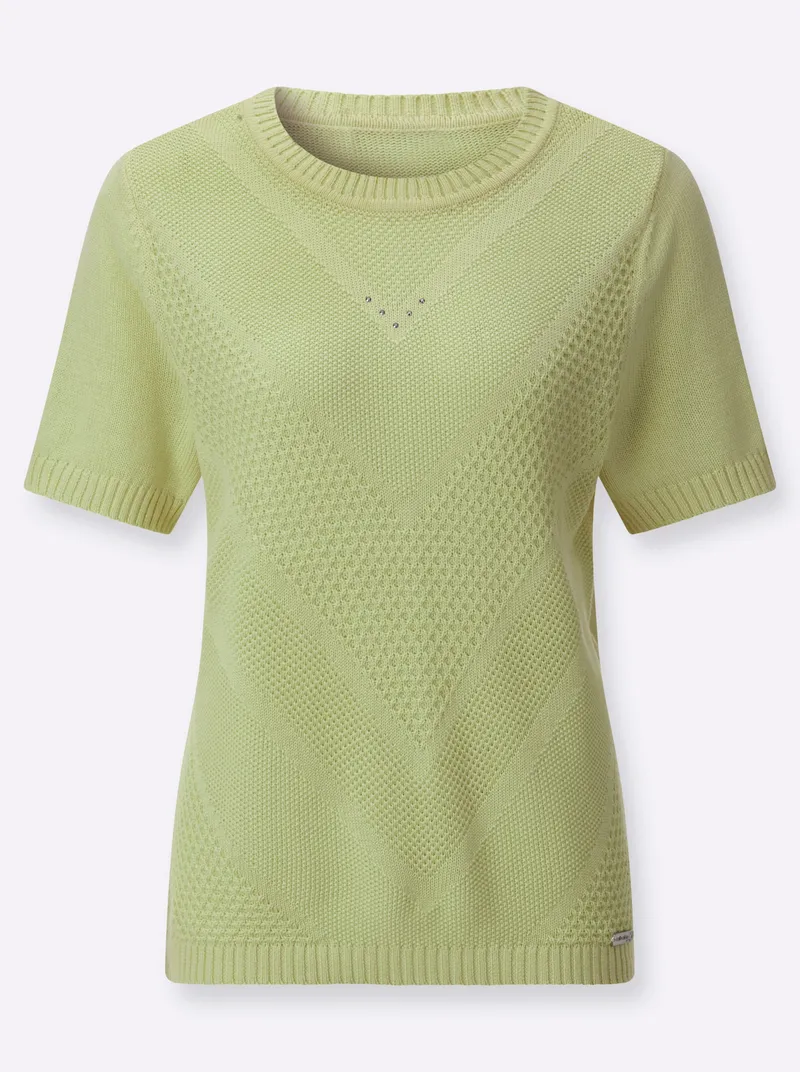 Witt Kurzarmpullover, Lindgrün, – Produktbild 2 von 2