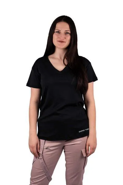 EMPIRE-THIRTEEN V-Neck Shirt EMPIRE-THIRTEEN, Schwarz, – Produktbild 4 von 4