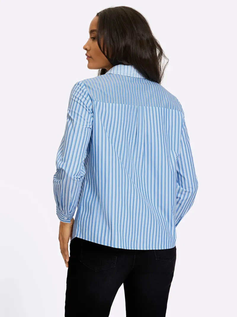 heine Hemdbluse, Himmelblau-ecru-gestreift, – Produktbild 2 von 2
